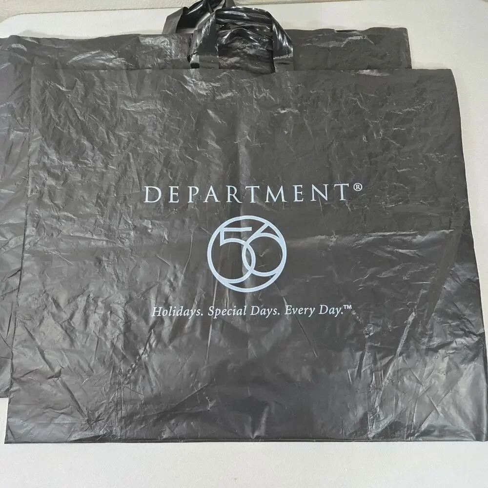 Department 56 Vintage Black Shopping Bags Lot of 3 Large 24x20 Retail